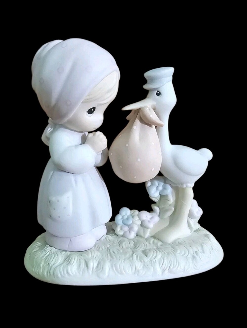 Precious Moments Joy On Arrival 523178 Porcelain Figurine Vintage 1990 Repaired